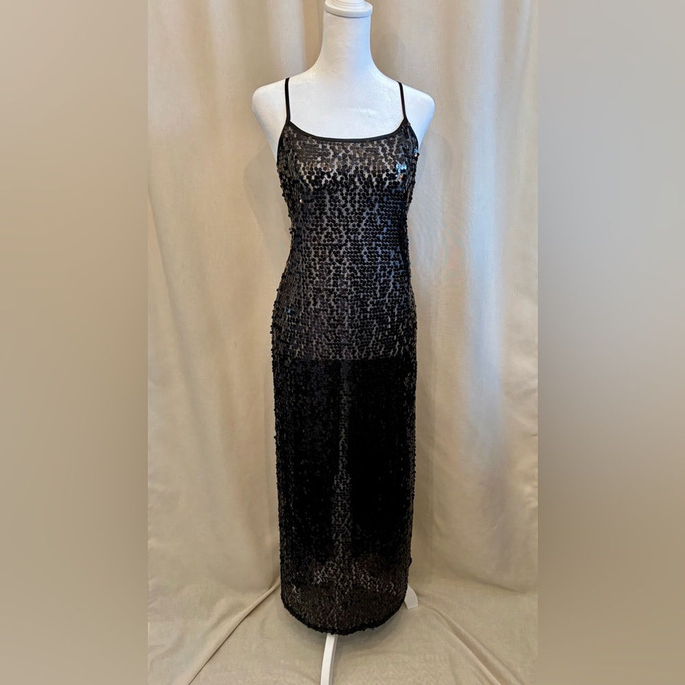 H&M Sheer Black Sequin Dress